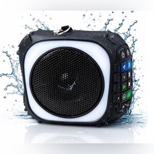 ECOXGEAR EcoEdge Pro Waterproof Bluetooth Speaker Rugged Portable Clip Black